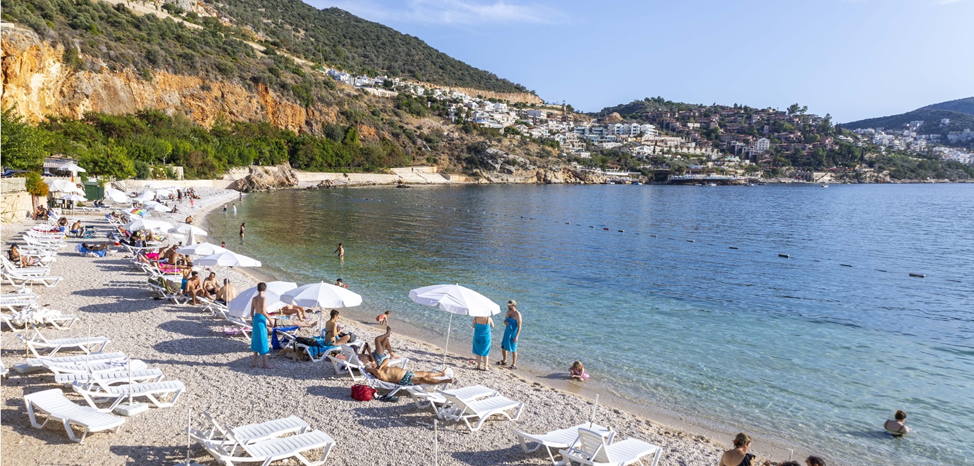Kalkan harbour area and local transport feel