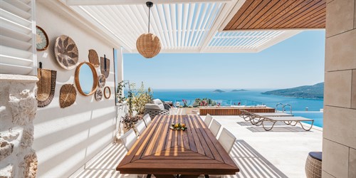 Kalkan harbour and waterfront at sunset